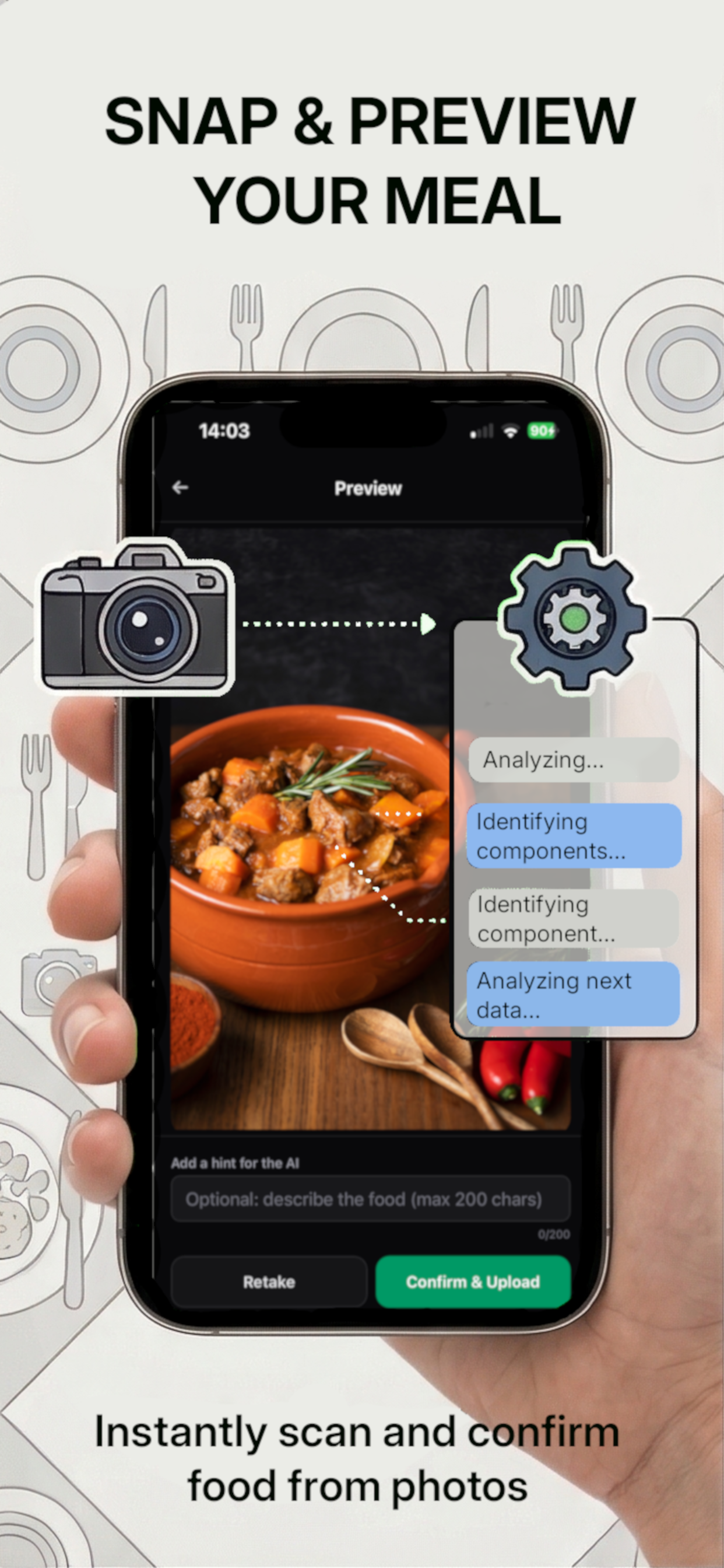 InfoCalorie App Mockup